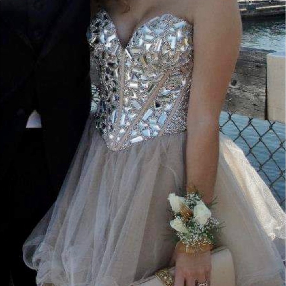 Sherri hill shattered mirror tutu formal dress